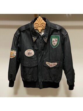 Vintage Men's  Small Learsi International Pilot Bomber Jacket Genuine Leather
